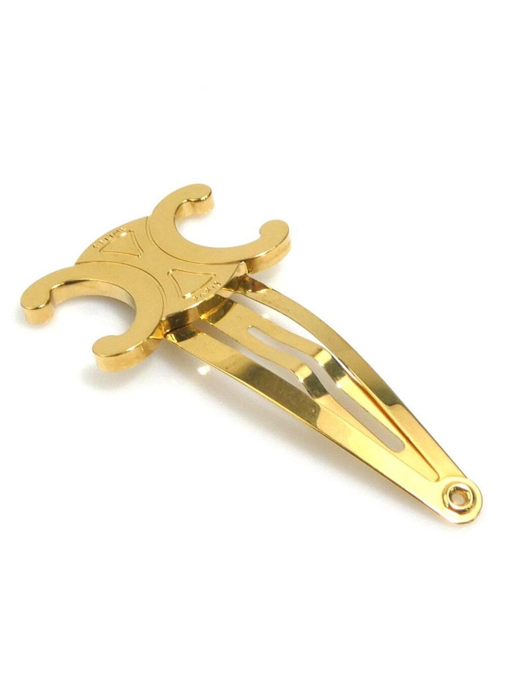 Auth Celine Triomphe Hair Clip Hairpin #308750C22B